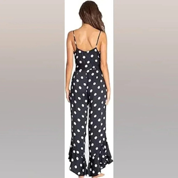 BILLABONG Polka Dot Jumpin Jumper Flare Pants Jumpsuit size S - Picture 2 of 8